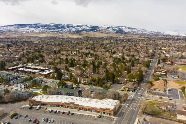 Aerial Photo Nevada Usa Winter Landscape Shot Drone — Stock Photo, Image