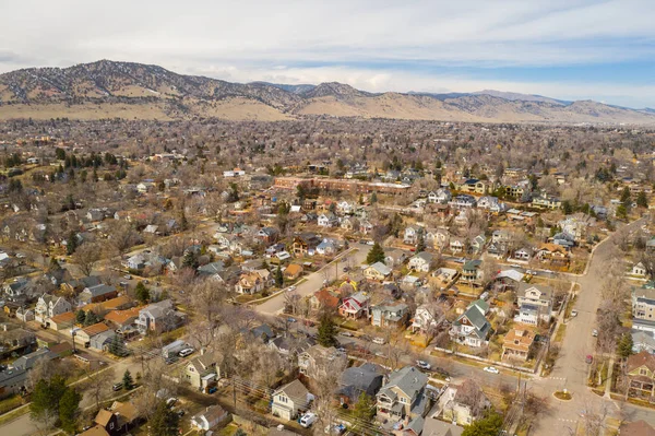 Aerial Photo Residential Homes Mountain Landscape — Stock Photo, Image