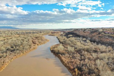 Abd ve Meksika arasında Hava fotoğraf Rio Grande