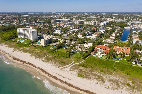 Beachfront Florida Fastigheter Flygfoto — Stockfoto