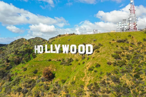 Hollywood Usa Března 2019 Letecká Neonová Fotka Ikononic Hollywoodu Kalifornie — Stock fotografie