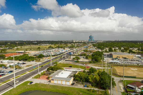 City scene Florida State Road 7 441 aerial drone photo
