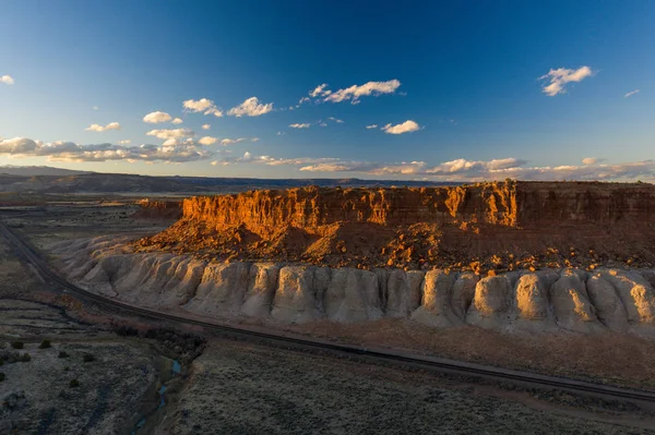 New Mexico Usa Västra Bergslandskapet Solnedgång Färgglada Målade Stenar — Stockfoto