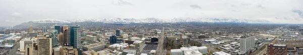 Imagem panorâmica do drone aéreo Salt Lake City Utah — Fotografia de Stock