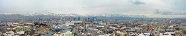Foto panorámica aérea Downtown Salt Lake City Utah —  Fotos de Stock