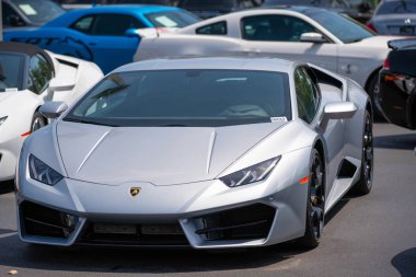 Miami, Fl, Abd - 3 Mayıs 2019: Gri Lamborghini Huracan stok görüntüsü
