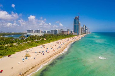 Miami aerial Haulover Park beach scene clipart