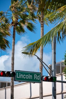 Lincoln Road sokak işareti stok fotoğraf Miami Beach Florida