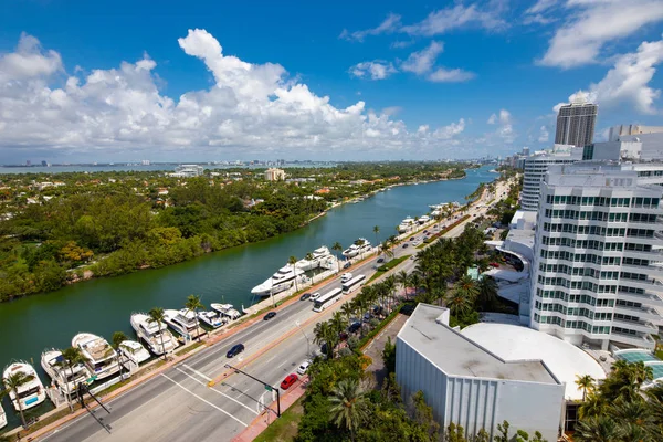 Havadan fotoğraf miami Beach Collins Avenue 45th Street kuzeye bakan — Stok fotoğraf