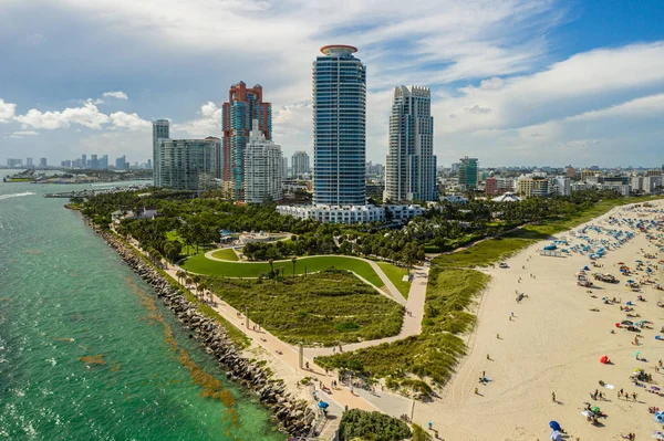 Miami Beach Aerial stockfoto — Stockfoto