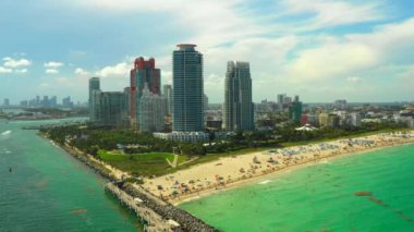Hava stok görüntüleri South Pointe Park Miami Fl