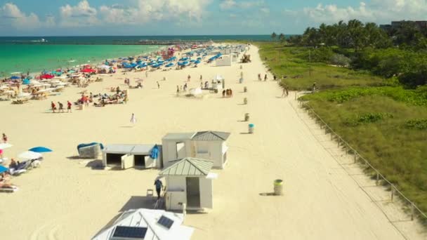 Verano Sur Playa Miami Aérea — Vídeo de stock