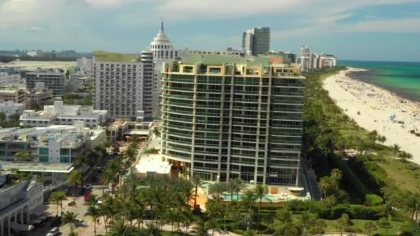 Vzdušný Záběr Royal Palm Hotel Miami Beach 2019 — Stock video