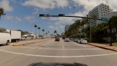Collins Avenue Miami Beach stok video kuzeysürüş