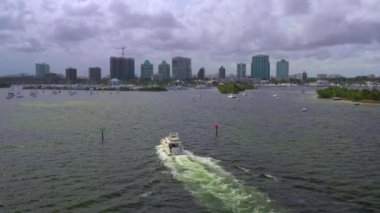 Stok hava drone video Miami yat yaşam tarzı