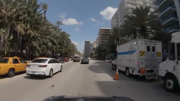 Driving Plates North Front View Surfside Miami Beach — Stock Video