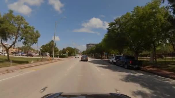 Conducir Movimiento Tour Miami Beach Collins Avenue Tiro Gopro Héroe — Vídeos de Stock