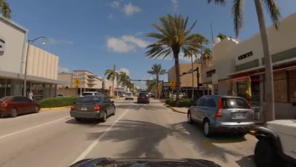 Sürücü Görüntüleri Miami Beach Street Kuzeye Gidiyor — Stok video