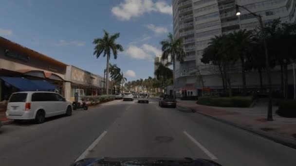 Recorrido Coche Miami Beach 2019 Tiro Gopro Héroe — Vídeo de stock