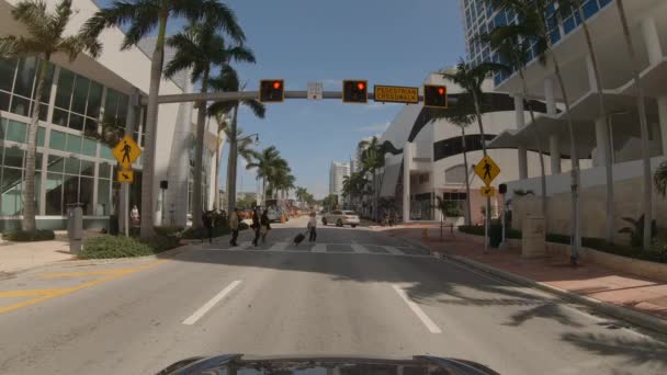 Pedestre Travessia Piscando Luzes Pessoas Cruzando — Vídeo de Stock