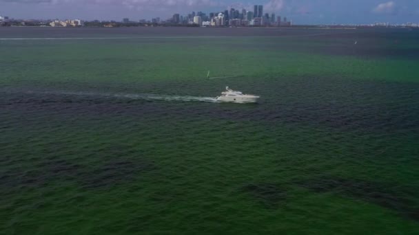 Luchtfoto Drone Video Van Een Luxe Jacht — Stockvideo