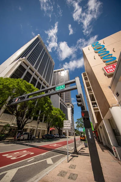 Se 3. Avenue centrum Miami FL — Stock fotografie