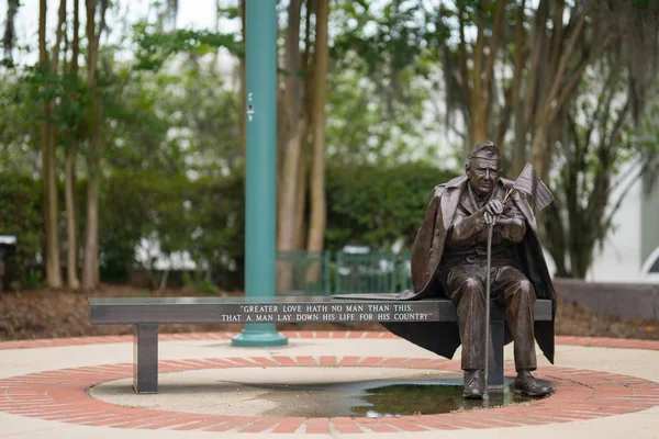 Bronze Kriegerdenkmal Statue Innenstadt Tallahassee fl — Stockfoto