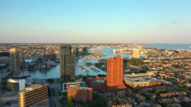 Havadan video Baltimore Harbor Md Usa