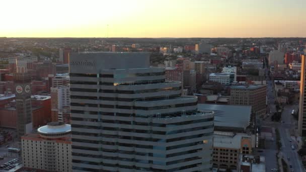 Aerial Pandora Tower Baltimore Maryland Usa — Stock Video