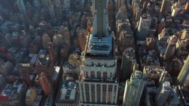 Havadan çekim Empire State Building Nyc 4k çekin