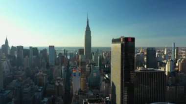 Empire State Binası antenler cityscape 4k