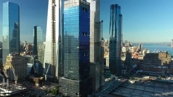 New York Légifelvételek Felhőkarcolói — Stock videók