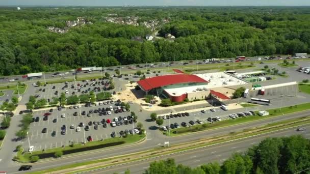 Aerial Drone Video Biden Centro Bienvenida Newark — Vídeos de Stock