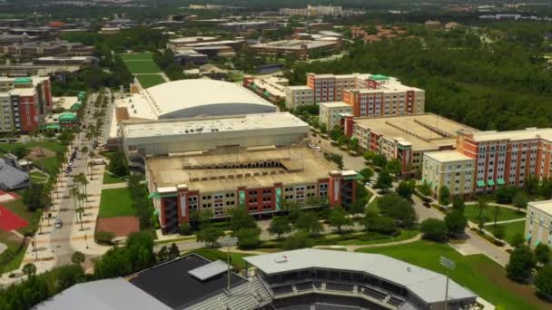 Aerial College Campus Drone Tour — Stockvideo