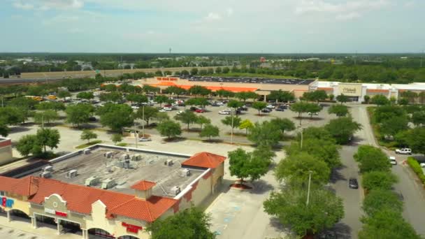 Aerial Drone Video Shopping Plazas Delando Florida Estados Unidos — Vídeo de stock