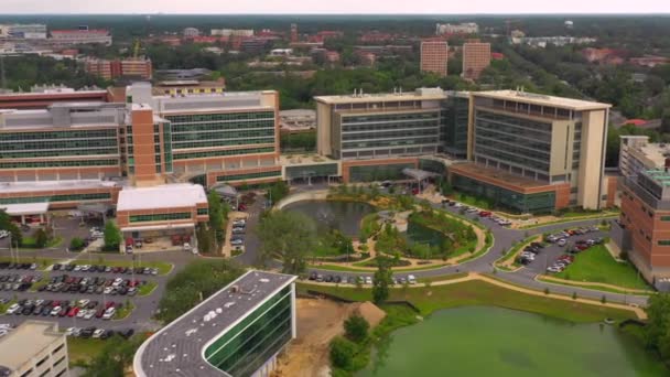 Aerial Footage University Florida Fountain Garden Landscape — Stock Video