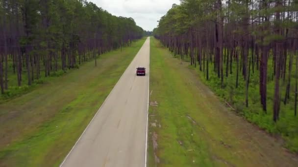 Aerial Drone Flying Truck Motion — Stock Video