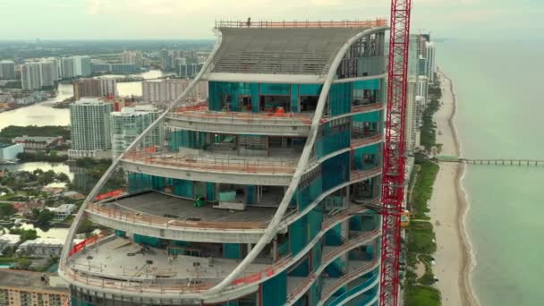 Ritz Carlton Sunny Isles Beach Penthouse Építés Alatt Végső Szakaszában — Stock videók
