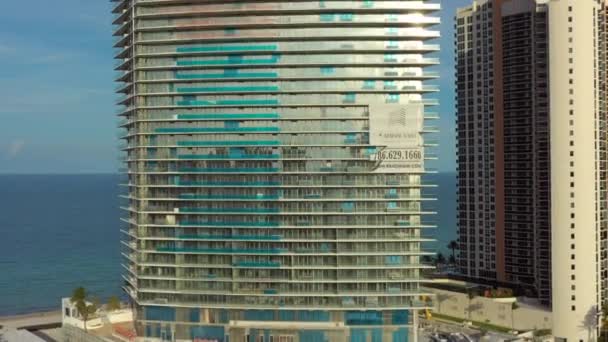 Armani Casa Sunny Isles Beach Imagens Drone Aéreo — Vídeo de Stock