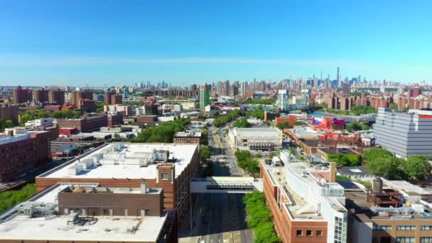 Vzdušný Video Bronx Pohled Manhattan Nyc — Stock video