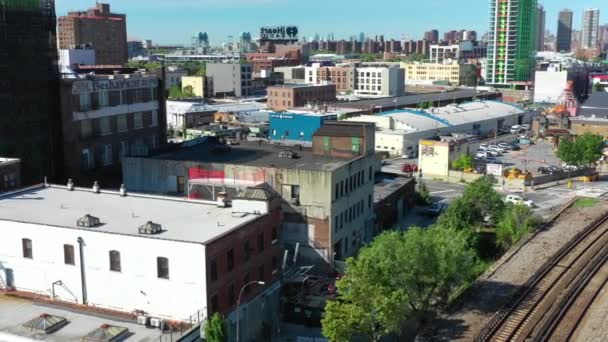 Havadan Görüntü Depo Binaları Bronx New York — Stok video