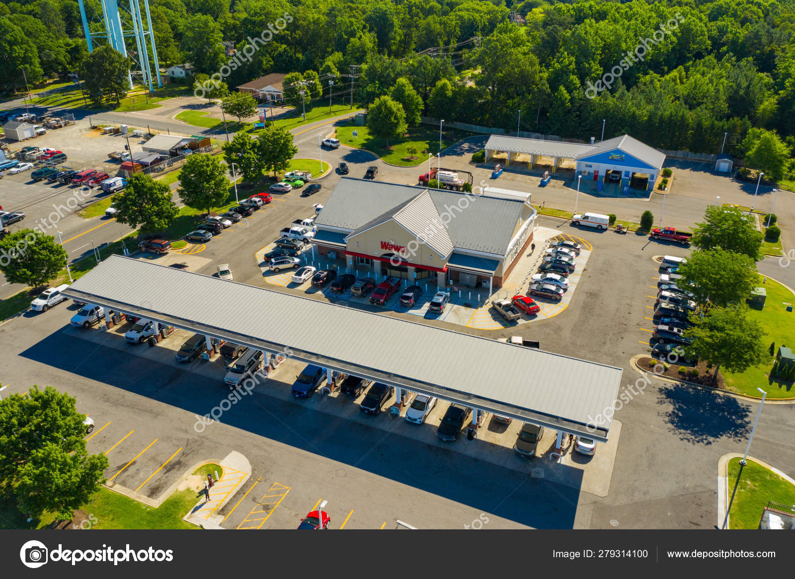 Aerial photo Wawa Gas Station chester VA USA Stock Photo by ©felixtm