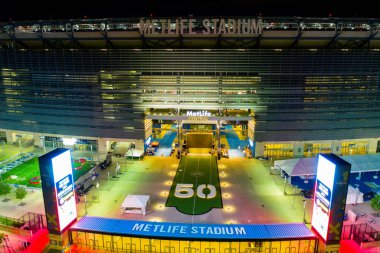 Havadan gece fotoğrafı Metlife Stadyumu