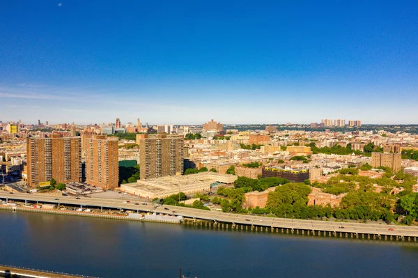 Drohnenbild des Harlem River — Stockfoto