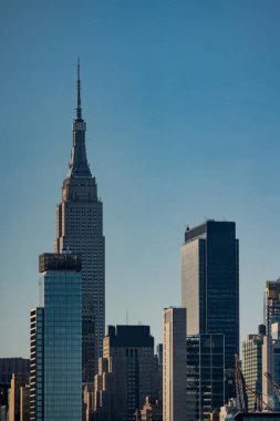 Dikey fotoğraf New York cityscape gökdelenler