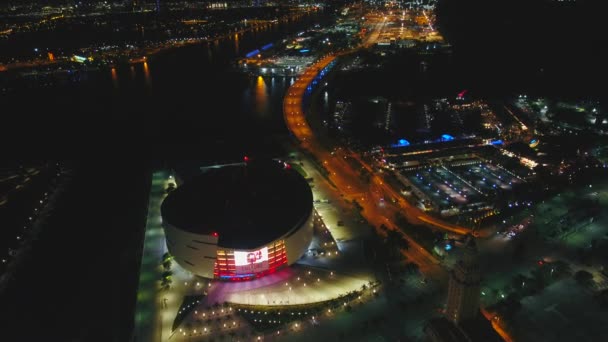 Aerial Drone Footage Port Miami — Stock Video