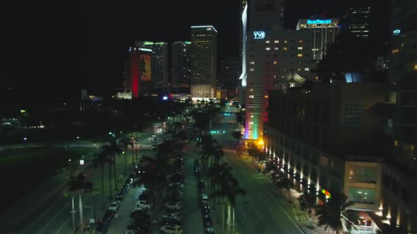 ダウンタウン マイアミフロリダの夜 — ストック動画