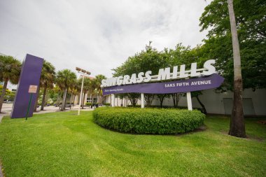 Sunrise, FL, USA - July 12, 2019: Sawgrass Mills Outlet Shopping Mall in Sunrise Florida clipart