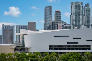 Downtown Miami American Airlines Arena telefoto çekim