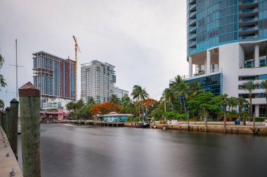 Tarpon River Fort Lauderdale fl USA uzun pozlama su bulanıklık